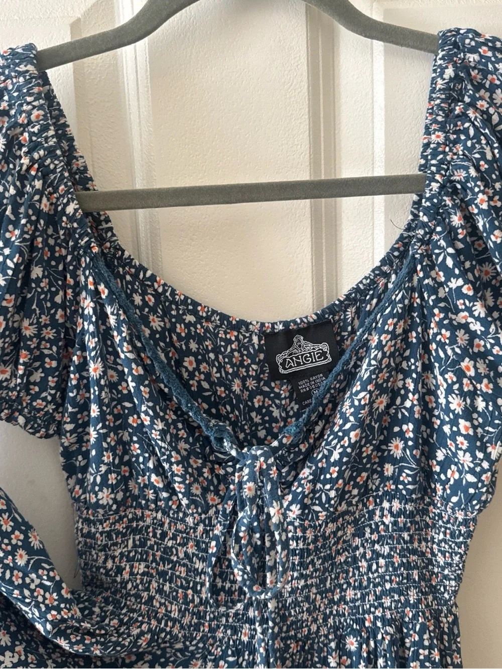 Angie Navy Floral Romper with Accents Colors Romper - Picture 4 of 6